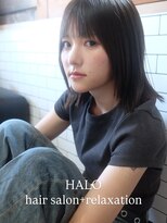 ハロ(HALO) 小顔見え◎軽やかレイヤー×シースルーバングのミディアム