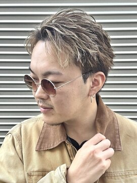 スウェル 稲毛店(Swell) サーフカール/フェザーパーマ/ブルーブラック/稲毛駅/眉毛