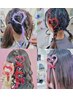 NEW【全日9～14：00】　片側カラエクアレンジ＋ヘアセット　　￥5800→￥4800