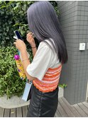 暗髪　就活カラー　ダークブルーラベンダー