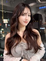 アルバム 銀座(ALBUM GINZA)&nbsp;ロング前髪カット韓国ヘア顔周りレイヤー_F31152