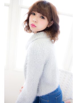 アンジュ ヘアー(Ange hair) アンジュヘアー　流し前髪の波ウェーブふわミディ