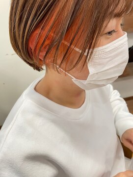 ヘアー アイス カンナ(HAIR ICI Canna) インナーカラーでオレンジ！