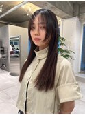 酸性ストレートパーマ姫カット顔まわりカットシースルーバング