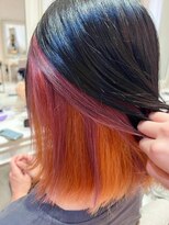 ナンバー ユアイロ 川崎(N° uairo)&nbsp;【末安】インナーカラーピンク×オレンジ