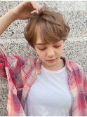 大人かわいい美髪ネビージュマグネットカラー艶髪小顔ショート