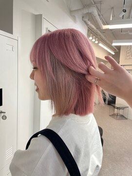 ペレ 渋谷(PELE) 切りっぱなしボブ/エアリーロング/美髪/ピンクブラウン/渋谷