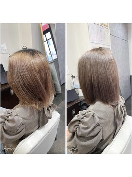 ムーブ(Moob) 落ち着き感くすみ+ミルクティーカラー髪質改善メニュー【別府】