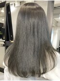 ◎ブリーチなし透明感カラー暗めオリーブベージュアッシュ