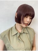 ナチュラルボブ黒髪ワンレン小顔カットボブルフネビージュ