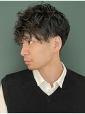マッシュパーマ/スペインカールニュアンスパーマ/ダークアッシュ