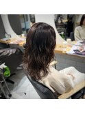 ふわふわウェーブ　ミディアムヘア