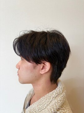 ルシードスタイルサワ(LUCIDO STYLE sawa) 毛流れセンターパート無造作パーマツーブロック刈り上げ