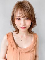 セミディ斜めバングモテ髪美髪ワンカールうる艶髪#238f0506
