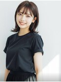 小顔外ハネミディアムアッシュ20代30代40代くびれミディ韓国ヘア