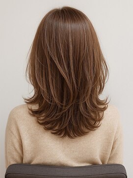 ヘアリゾート粋 新宿三丁目本店 レイヤーカット/ワンカール/ミルクティーブラウン