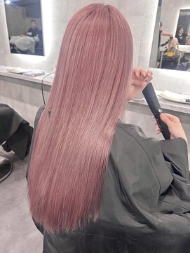 ラベル 渋谷(LAVEL) ピンクベージュハイトーンピンクミルクティーケアブリーチ渋谷