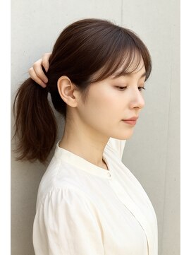 シースルー流しバング