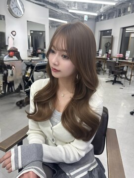 ハピネス 梅田茶屋町店(HAPPINESS) レイヤー/韓国ヘア/顔周りカット/ブリーチなし/ヘーゼルベージュ