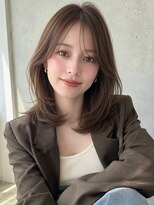 ノア(NOA) 【NOA】小顔ワンカールミディアムレイヤー×顔まわりレイヤー