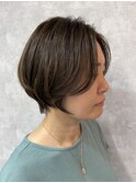 骨格カバーでまとまる大人ショート/白髪ぼかし/多摩センター