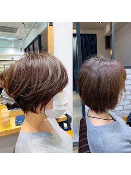 アヴァロン(AVALON) 【mag】絶壁解消大人かわいいアッシュショートパーマ永田カズヤ