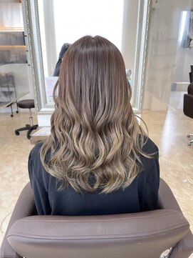 リッシュ 佐倉店(Lish) 顔型別ヘアスタイル特集　マロンベージュ　かきあげロング