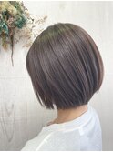 透け感バング大人ショートボブサラサラヘアーツヤ感ショート