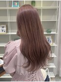 韓国ロングレイヤー/ピンクアッシュ
