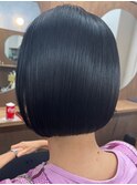 髪質改善　トリートメント　丸みボブ　ショートボブ　黒髪