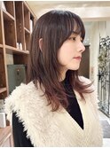 ミディアムレイヤー/レイヤーカット/銀座/インナーカラー/ピンク
