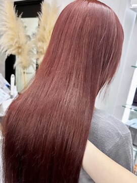 リア(riah) うる艶ハイブリーチカラー/ケアブリーチ使用/ペールレッド