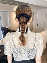 ベロアリボンアレンジ/ヘアセット/ヘアアレンジ/結婚式