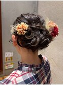 立体感うなじスッキリアップヘア！結婚式二次会花嫁ドレス着物