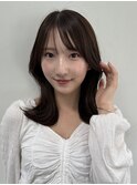 顔周りレイヤー/似合わせカット/暗髪カラー