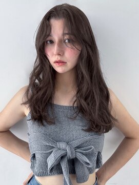 ヴェイン 渋谷(vain) 前髪無し 顔周りカット 小顔カット グレージュカラー 透明感