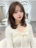 韓国顔周り/ハイレイヤーカット/ミディアムレイヤーカット/大宮