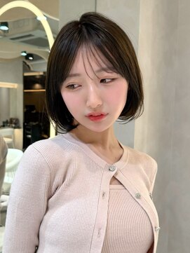 ロンドリメゾン 原宿(Lond re Maison.) ラテグレージュ顔周りレイヤーボブ韓国巻き結べるレイヤーカット
