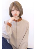 ことりベージュローライト大人かわいい小顔スリークボブ大人ボブ