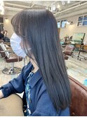 ブルーグレージュ×重めローレイヤーロング