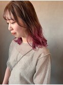 ピンクベージュダブルカラーブリーチ長岡/新潟/宮関
