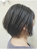 30代40代50代前髪イメチェンアッシュブラックショート