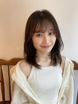 大人かわいい小顔レイヤーマロンベージュ小顔顔まわりレイヤー