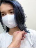 20代30代40代ふんわりカール艶感ストレートブルーブラック