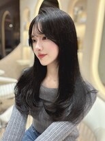 ◆髪質改善縮毛矯正レイヤーカット顔周り前髪韓国ミニウルフ