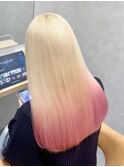 milky blond ×pink