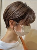 秋色◎似合わせショート×透明感ベージュ30代40代小顔