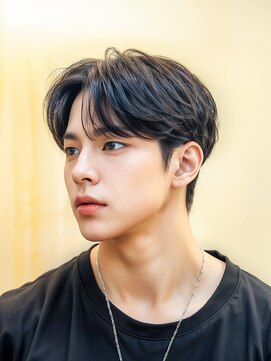 3Peace Hair 恵比寿 メンズ縮毛矯正/メンズ髪質改善/曲がる縮毛矯正 毛流れセンターパート/ナチュラルセンターパート/ルーズショート