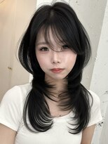 ライン(LINE) 韓国風/レイヤー/前髪カット/オリーブ/透明感/ハッシュカット