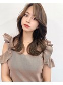 韓国風ヘア/グレーベージュ/ヨシンモリ/レイヤーロング